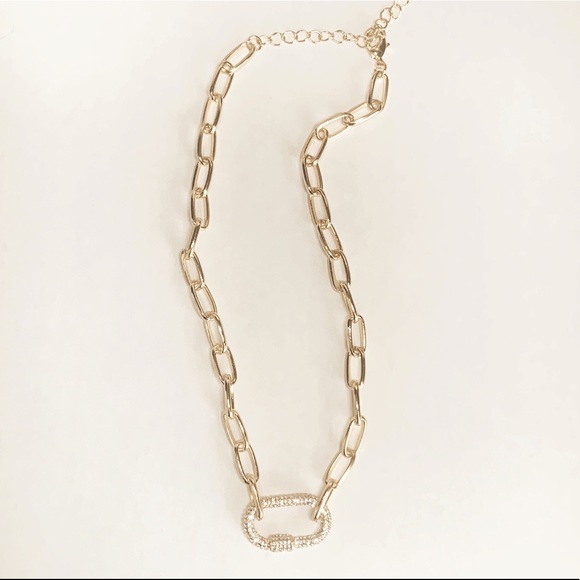 Pave CZ Single Carabiner Lock Pendant Necklace - Picture 2 of 5